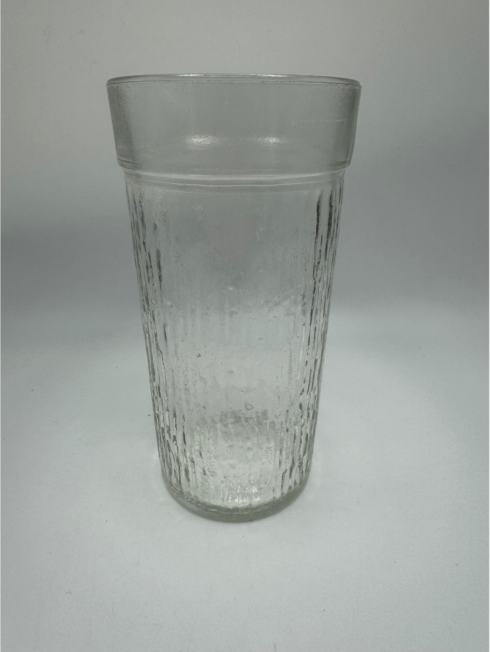 Vintage Kerr Bark Icicle Clear Textured Drinking Glass Tumbler - 6.25”